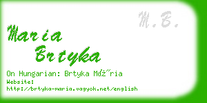 maria brtyka business card